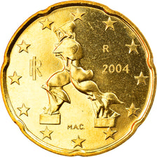 Italy, 20 Euro Cent, 2004, Rome, MS(65-70), Brass, KM:214