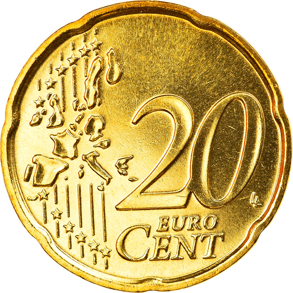Italy, 20 Euro Cent, 2006, Rome, MS(65-70), Brass, KM:214