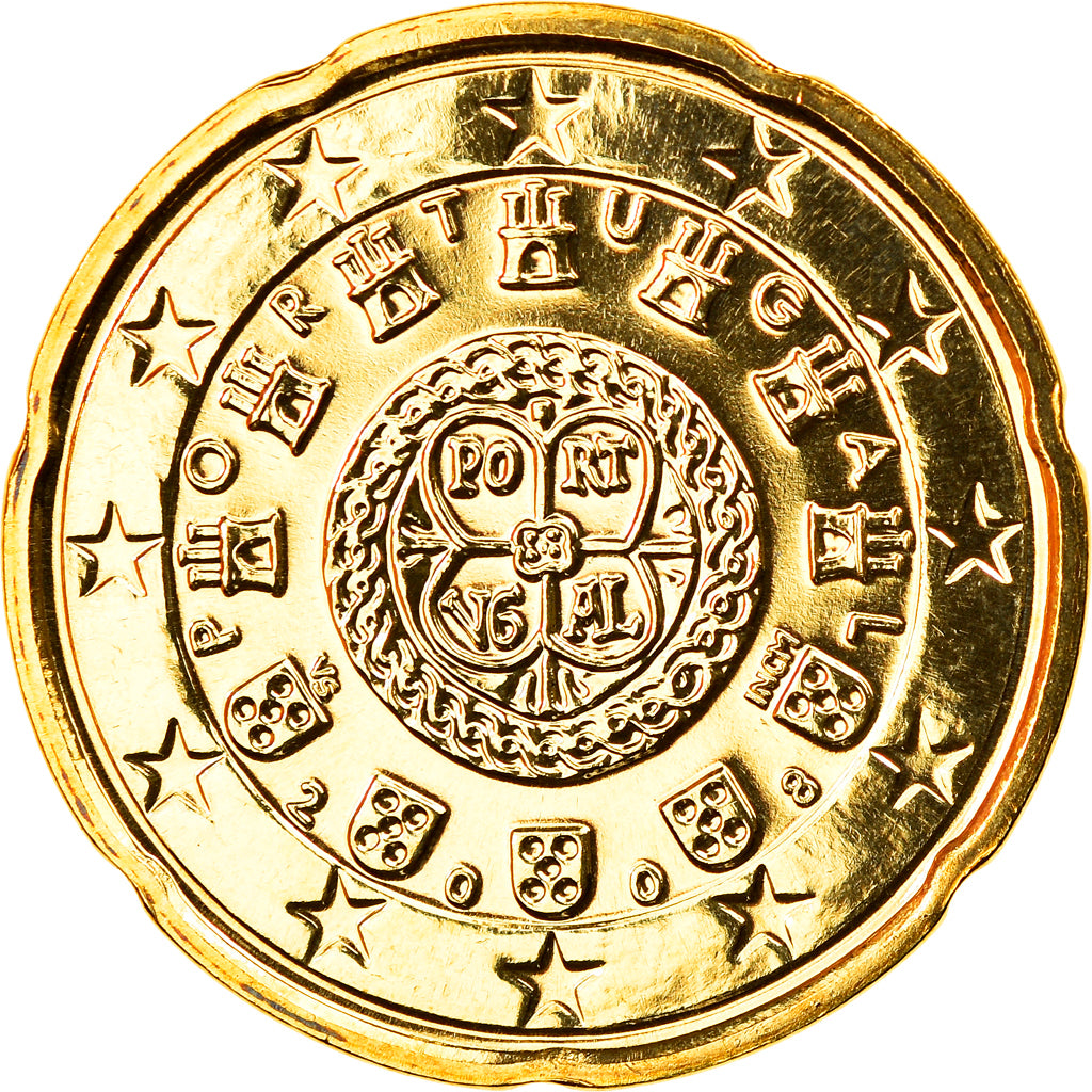 Portugal, 20 Euro Cent, 2008, Lisbonne, FDC, Laiton, KM:764