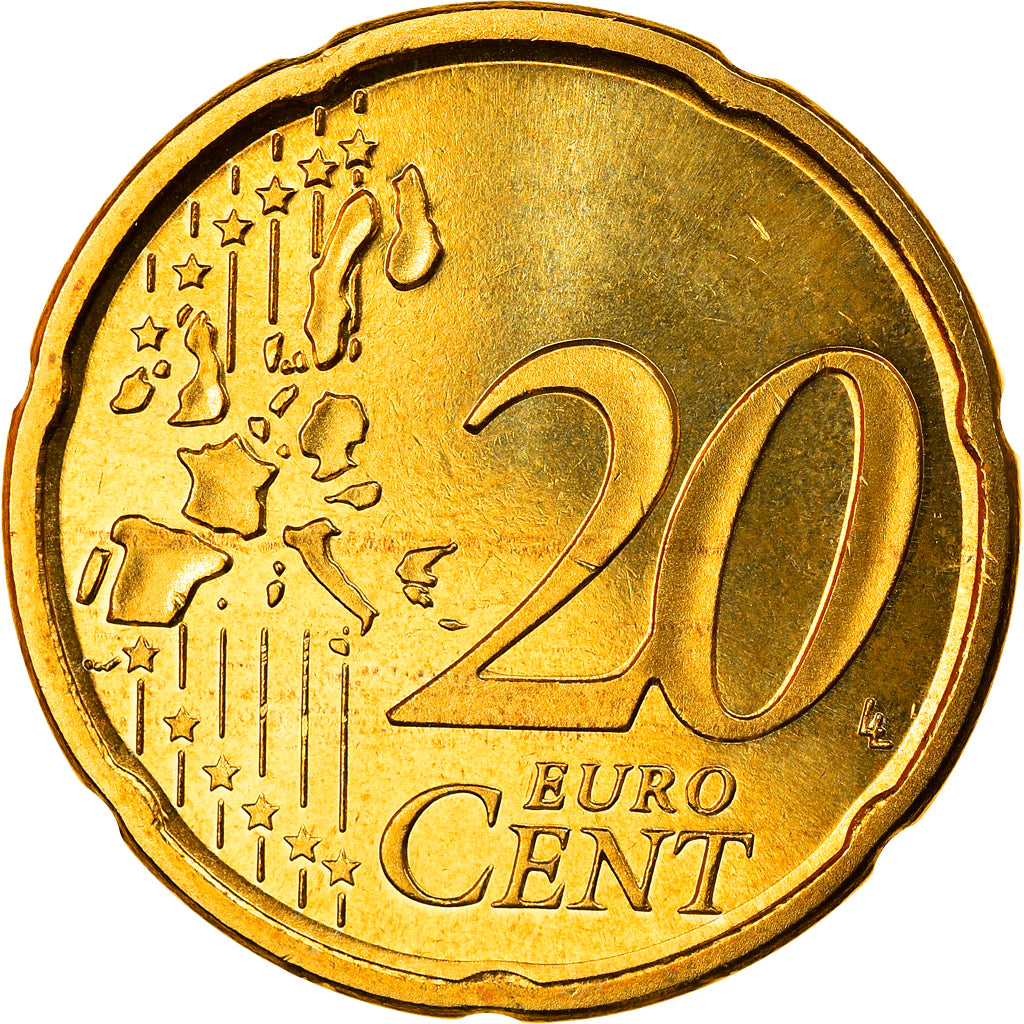 Spain, 20 Euro Cent, 2005, Madrid, MS(65-70), Brass, KM:1044