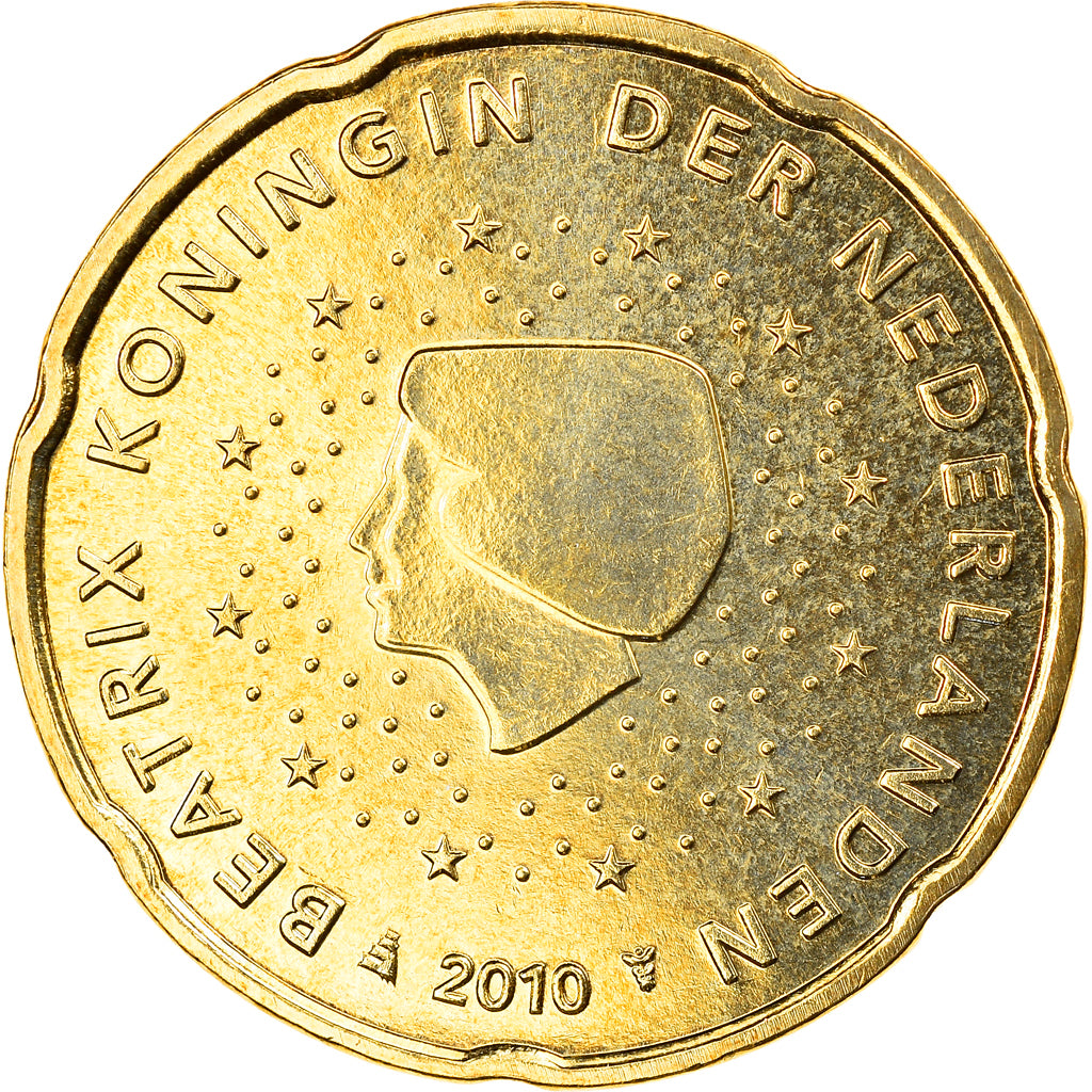 Pays-Bas, 20 Euro Cent, 2010, Utrecht, FDC, Laiton, KM:269