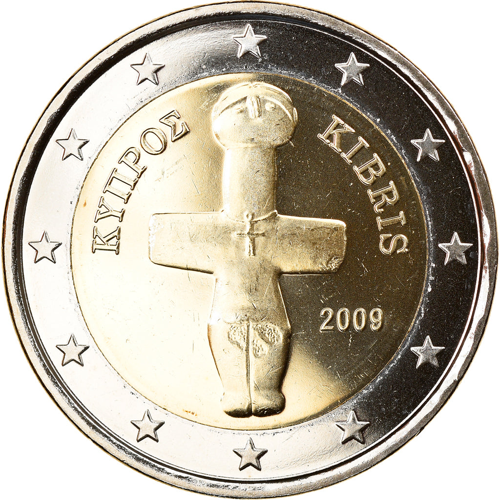 Cypr, 2 Euro, 2009, MS(65-70), Bimetaliczny, KM:85