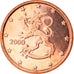 Finnland, Euro Cent, 2000, Vantaa, STGL, Copper Plated Steel, KM:98