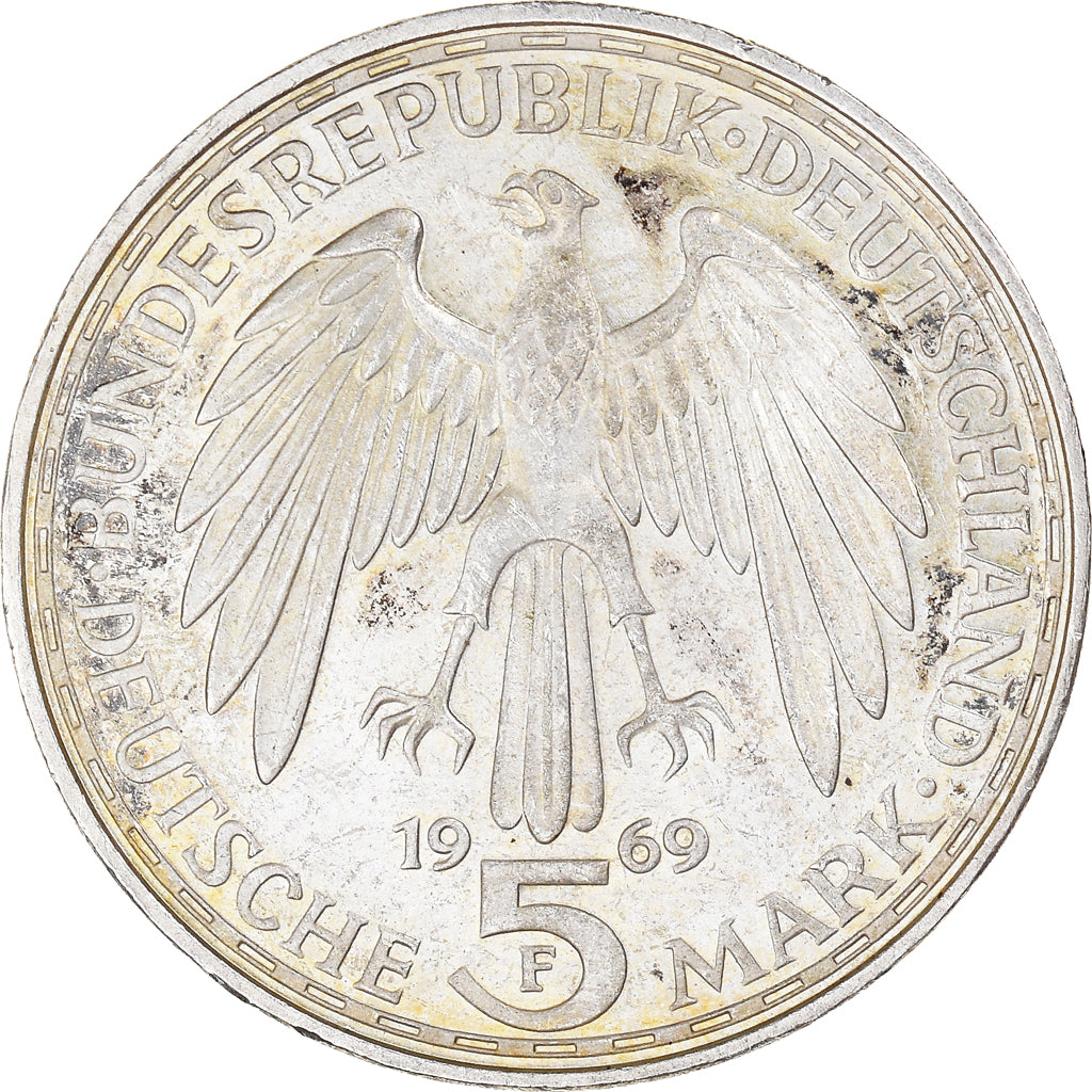 Monnaie, République fédérale allemande, 5 Mark, 1969, Stuttgart, Germany