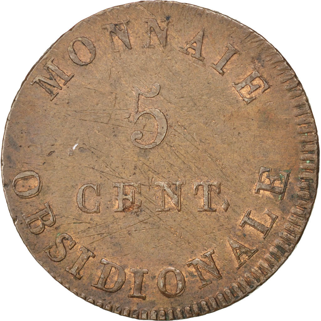 France, Napoleon I, 5 Centimes, Obsidionale, 1814, Antwerp, Bronze, EF(40-45)