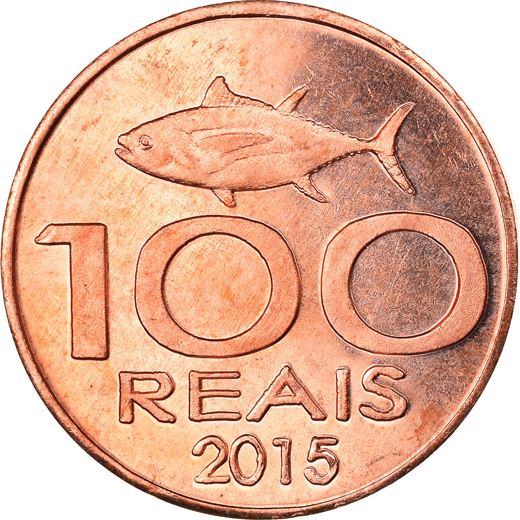 Moeda, CABINDA, 100 Reais, 2015, MS(63), Cobre