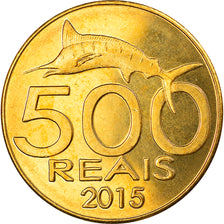 Coin, CABINDA, 500 reais, 2015, MS(63), Brass