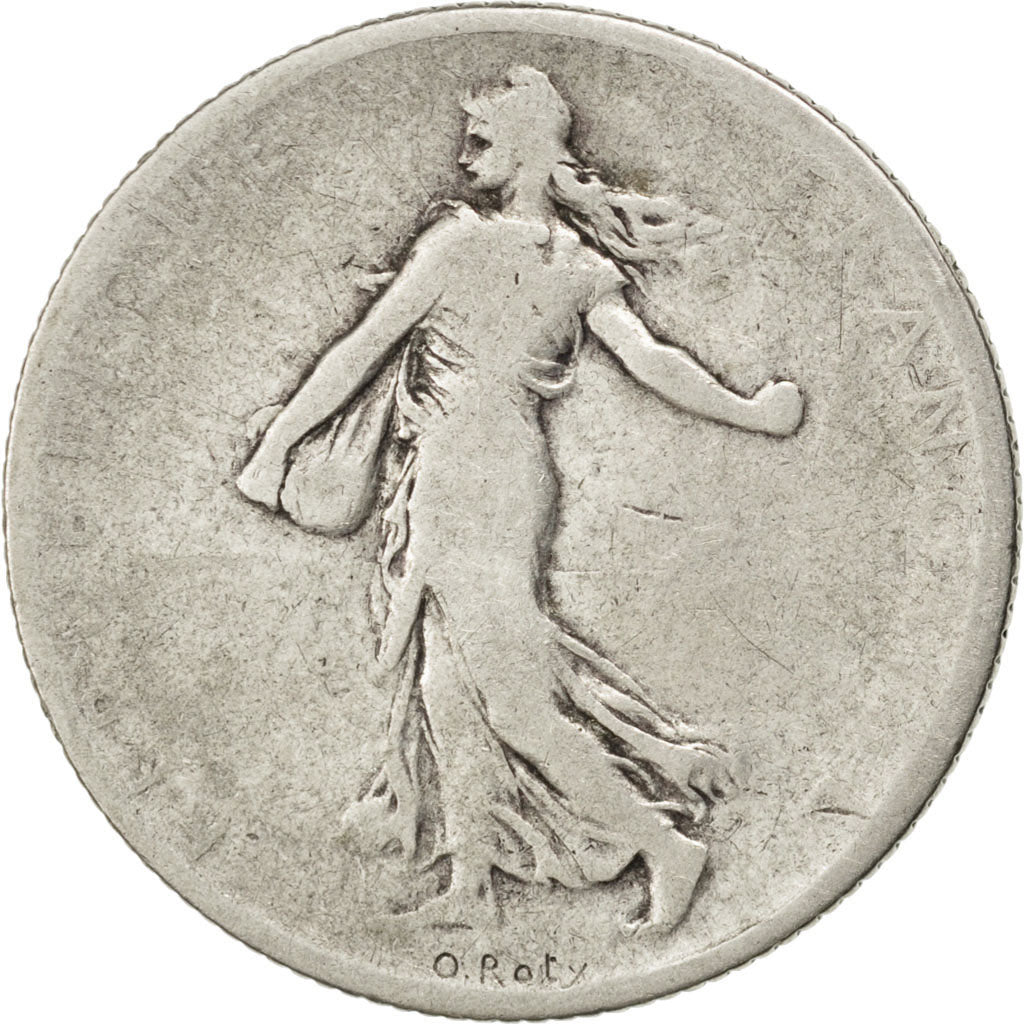 Moneda, Francia, Semeuse, 2 Francs, 1900, BC, Plata, KM:845.1, Gadoury:532