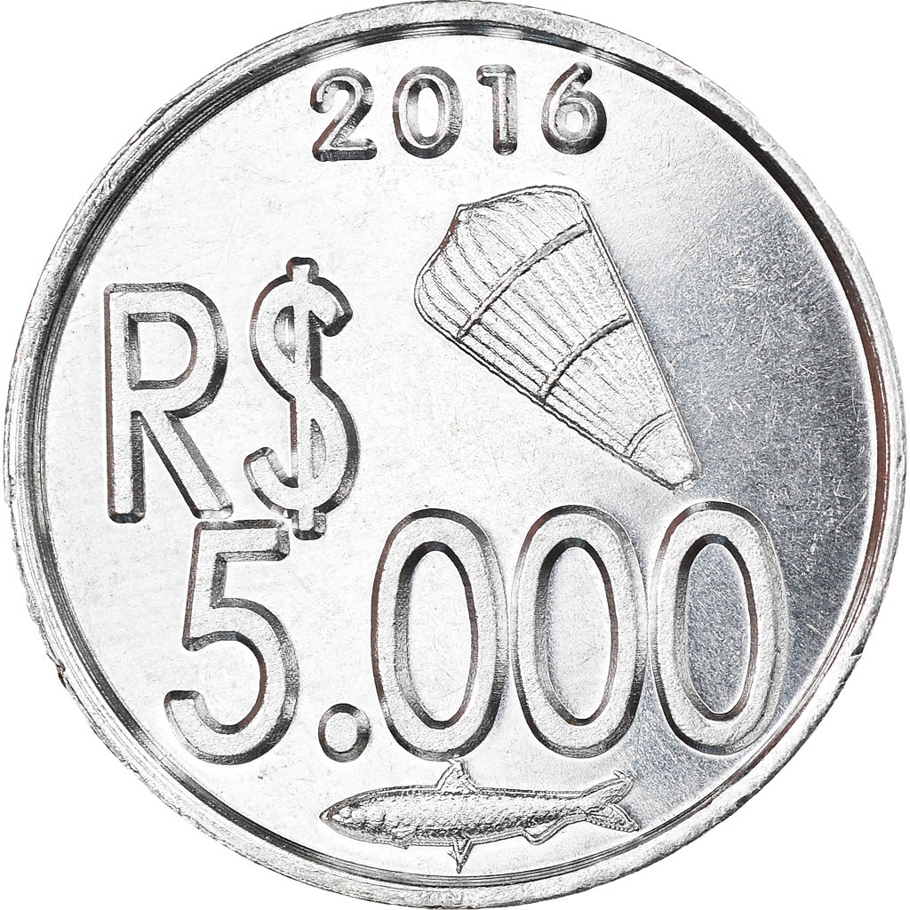 Coin, CABINDA, 5.000 reais, 2016, MS(63), Aluminum