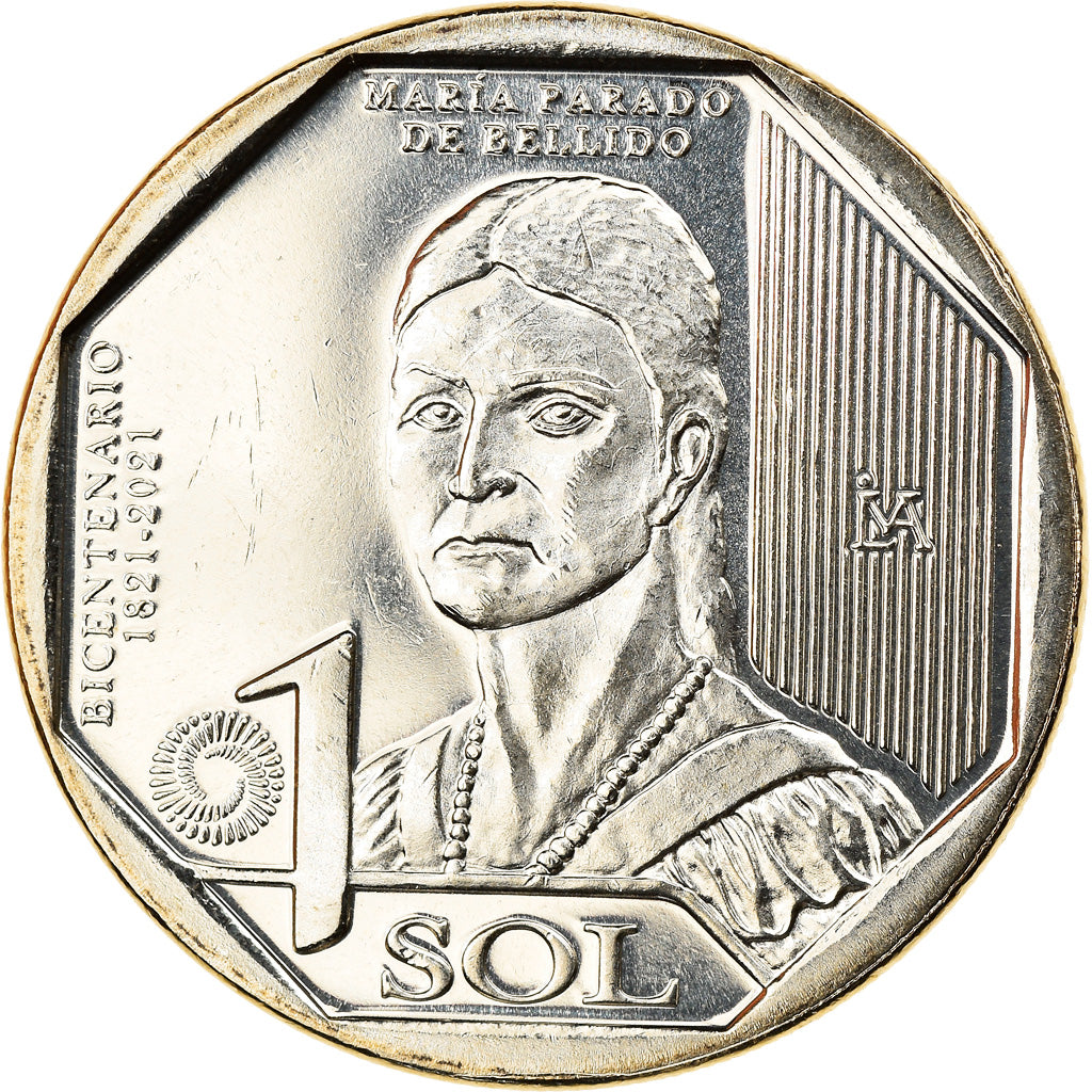 Moneta, Perù, Maria Parado de Bellido, Sol, 2020, SPL, Nichel-ottone