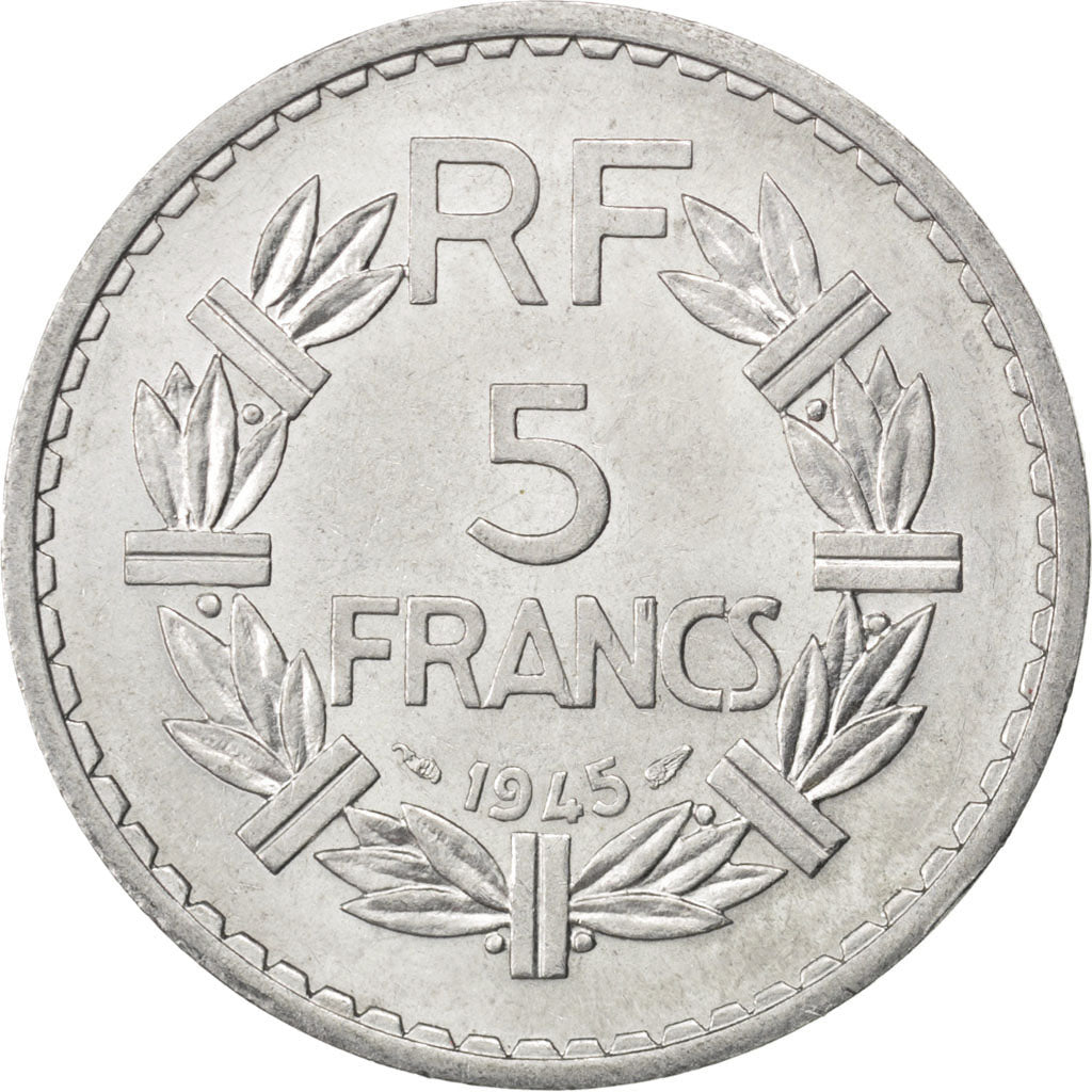 Monnaie, France, Lavrillier, 5 Francs, 1945, SUP, Aluminium, KM:888b.1