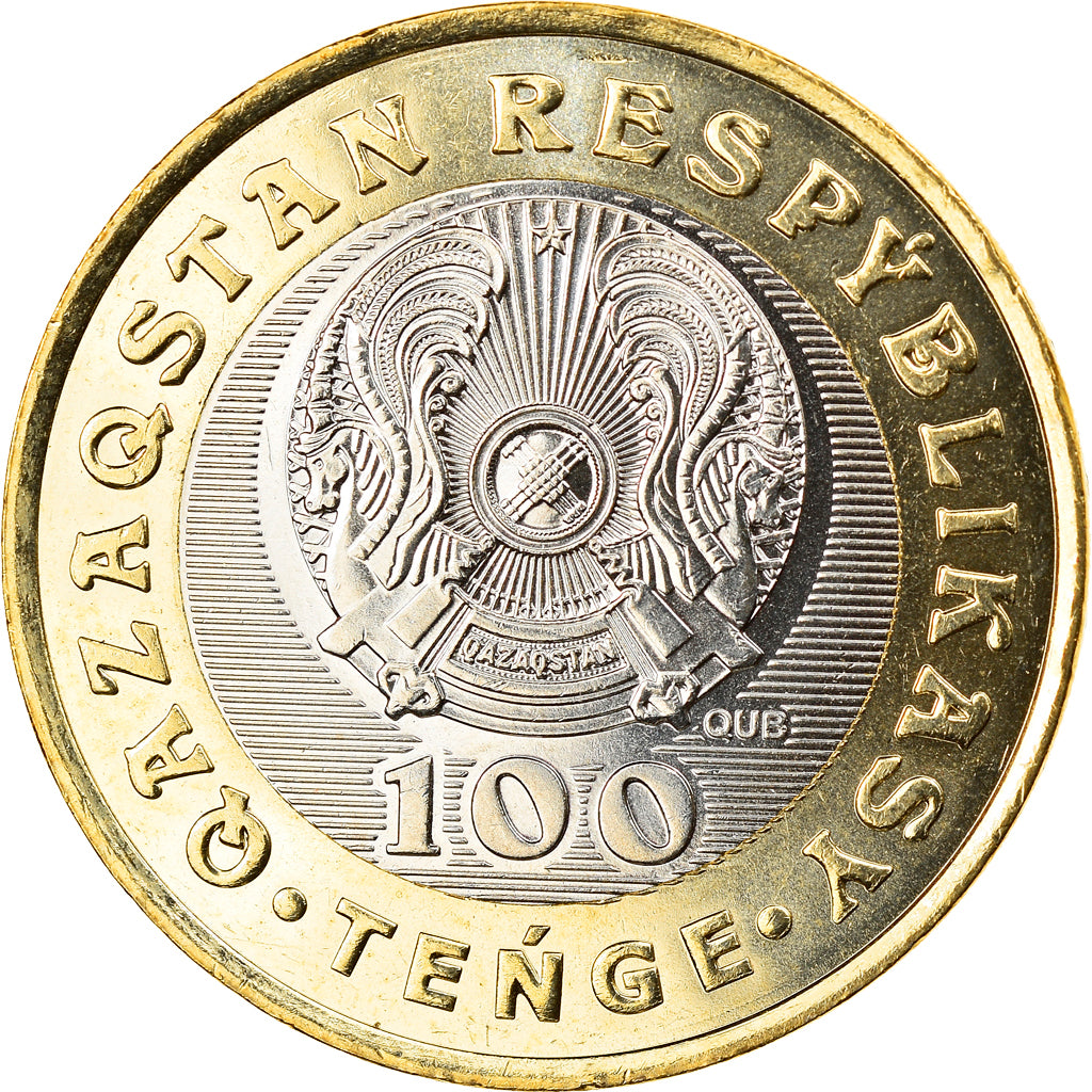 Coin, Kazakhstan, QYRAN BURKIT, 100 Tenge, 2020, MS(63), Bi-Metallic