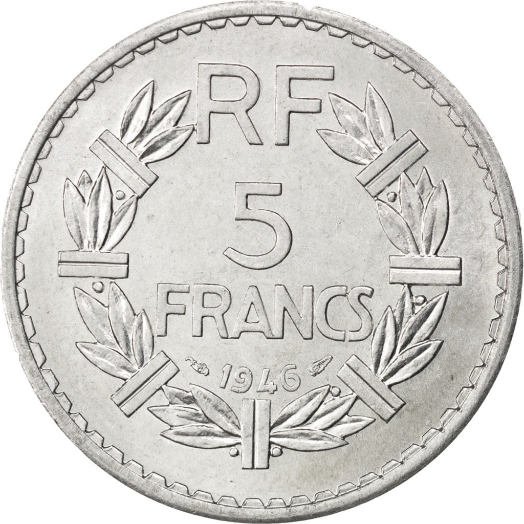 Coin, France, Lavrillier, 5 Francs, 1946, MS(63), Aluminum, KM:888b.1