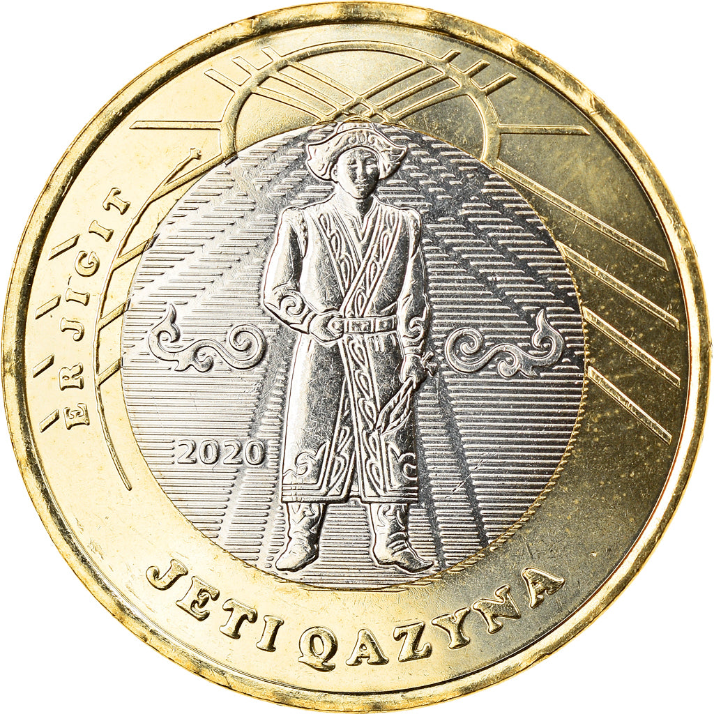 Moneta, Kazakistan, ER JJIGIT, 100 Tenge, 2020, SPL, Bi-metallico