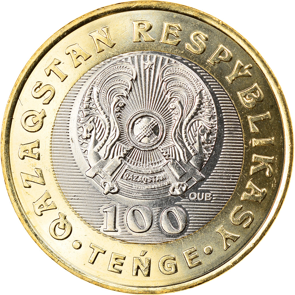 Moneta, Kazakistan, ER JJIGIT, 100 Tenge, 2020, SPL, Bi-metallico