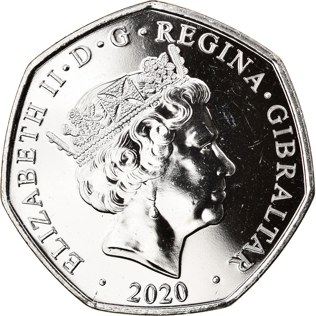 Coin, Gibraltar, Christmas, 50 Pence, 2020, MS(63), Cupro-nickel