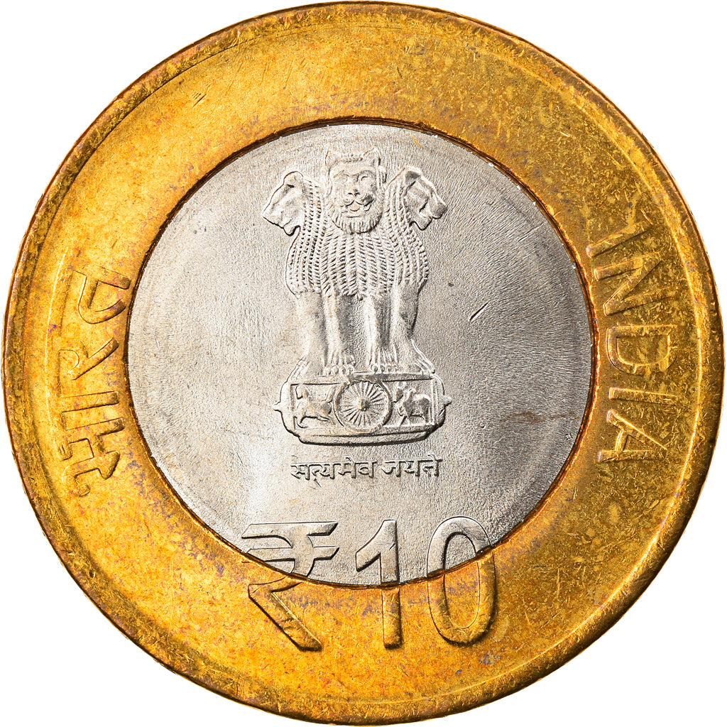 Coin, INDIA-REPUBLIC, Maharana Pratap, 10 Rupees, 2015, AU(55-58), Bi-Metallic