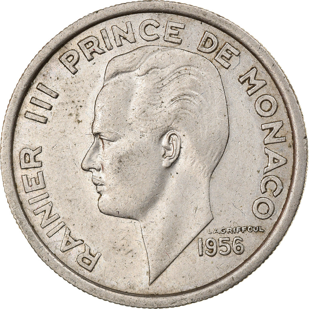 Coin, Monaco, Rainier III, 100 Francs, Cent, 1956, EF(40-45), Copper-nickel