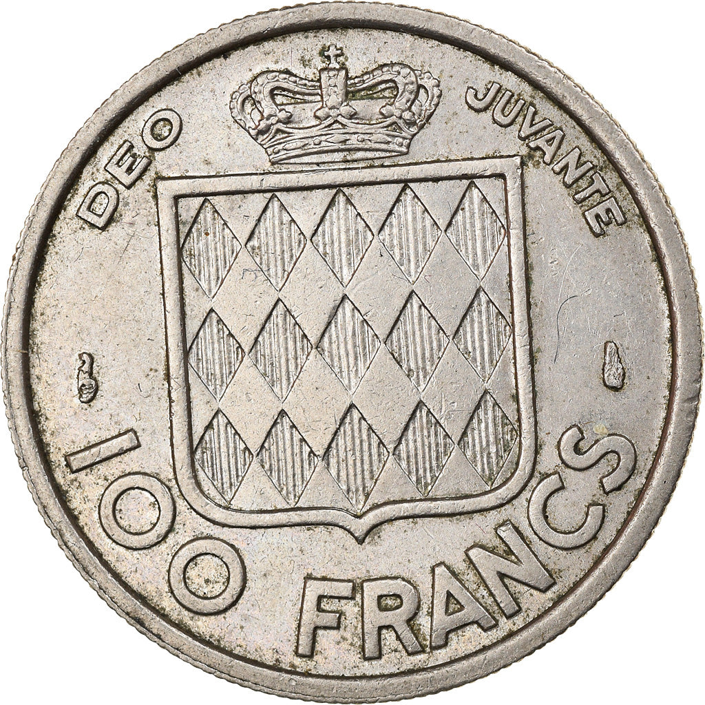 Coin, Monaco, Rainier III, 100 Francs, Cent, 1956, EF(40-45), Copper-nickel