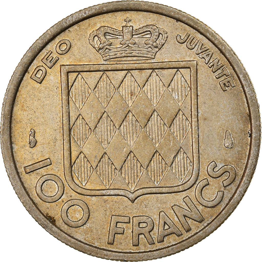 Moneta, Monaco, Rainier III, 100 Francs, Cent, 1956, EF(40-45), Miedź-Nikiel