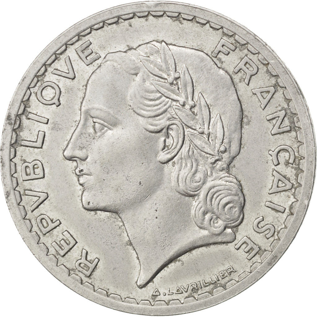Coin, France, Lavrillier, 5 Francs, 1948, Beaumont le Roger, AU(50-53)