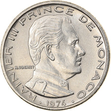Coin, Monaco, Rainier III, 1/2 Franc, 1974, EF(40-45), Nickel, KM:145