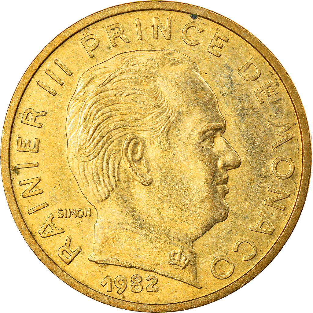 Coin, Monaco, Rainier III, 10 Centimes, 1982, EF(40-45), Aluminum-Bronze