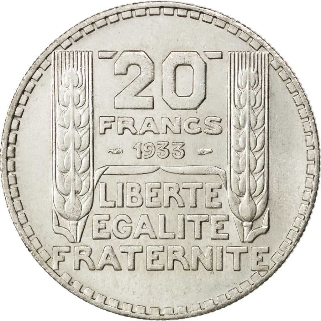 Coin, France, Turin, 20 Francs, 1933, MS(63), Silver, KM:879, Gadoury:852