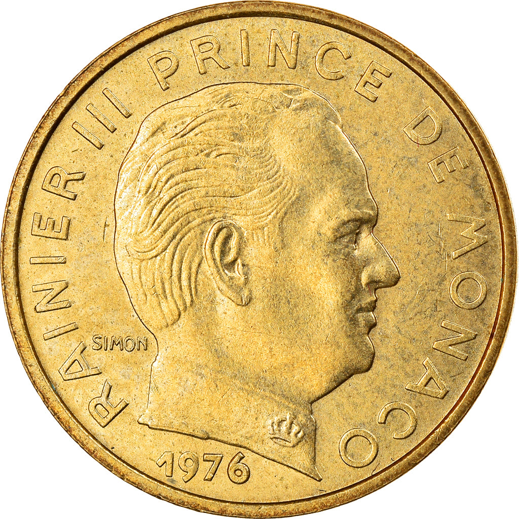 Moneta, Monaco, Rainier III, 10 Centimes, 1976, SPL-, Alluminio-bronzo, KM:142