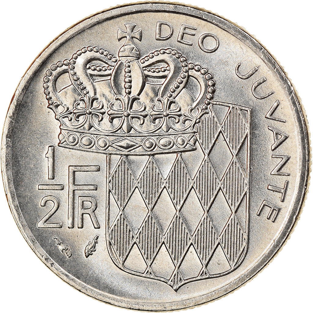 Moneta, Monaco, Rainier III, 1/2 Franc, 1977, SPL-, Nichel, KM:145, Gadoury:MC