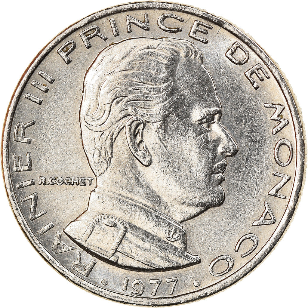 Monnaie, Monaco, Rainier III, 1/2 Franc, 1977, SUP, Nickel, KM:145, Gadoury:MC