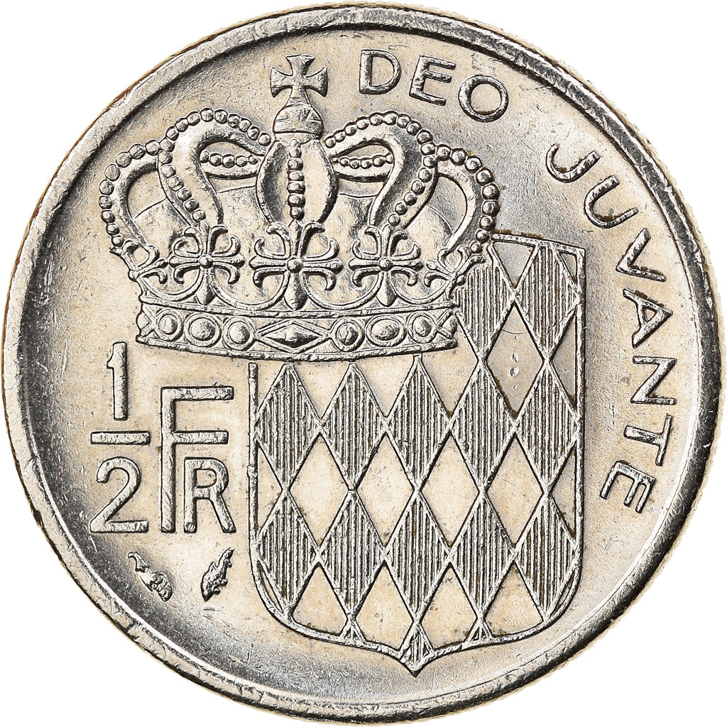Monnaie, Monaco, Rainier III, 1/2 Franc, 1977, SUP, Nickel, KM:145, Gadoury:MC