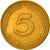 Coin, GERMANY - FEDERAL REPUBLIC, 5 Pfennig, 1974, Stuttgart, EF(40-45), Brass