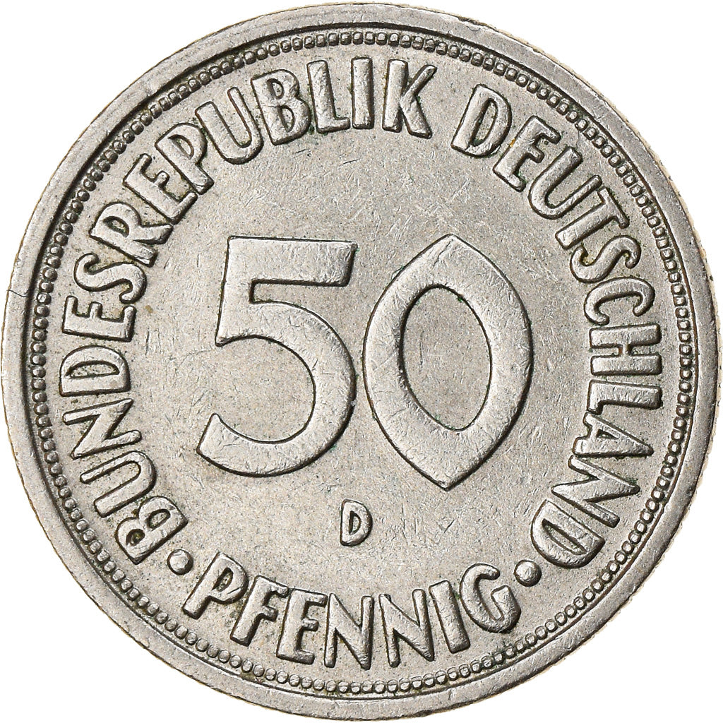 Munten, Federale Duitse Republiek, 50 Pfennig, 1967, Munich, ZF, Copper-nickel