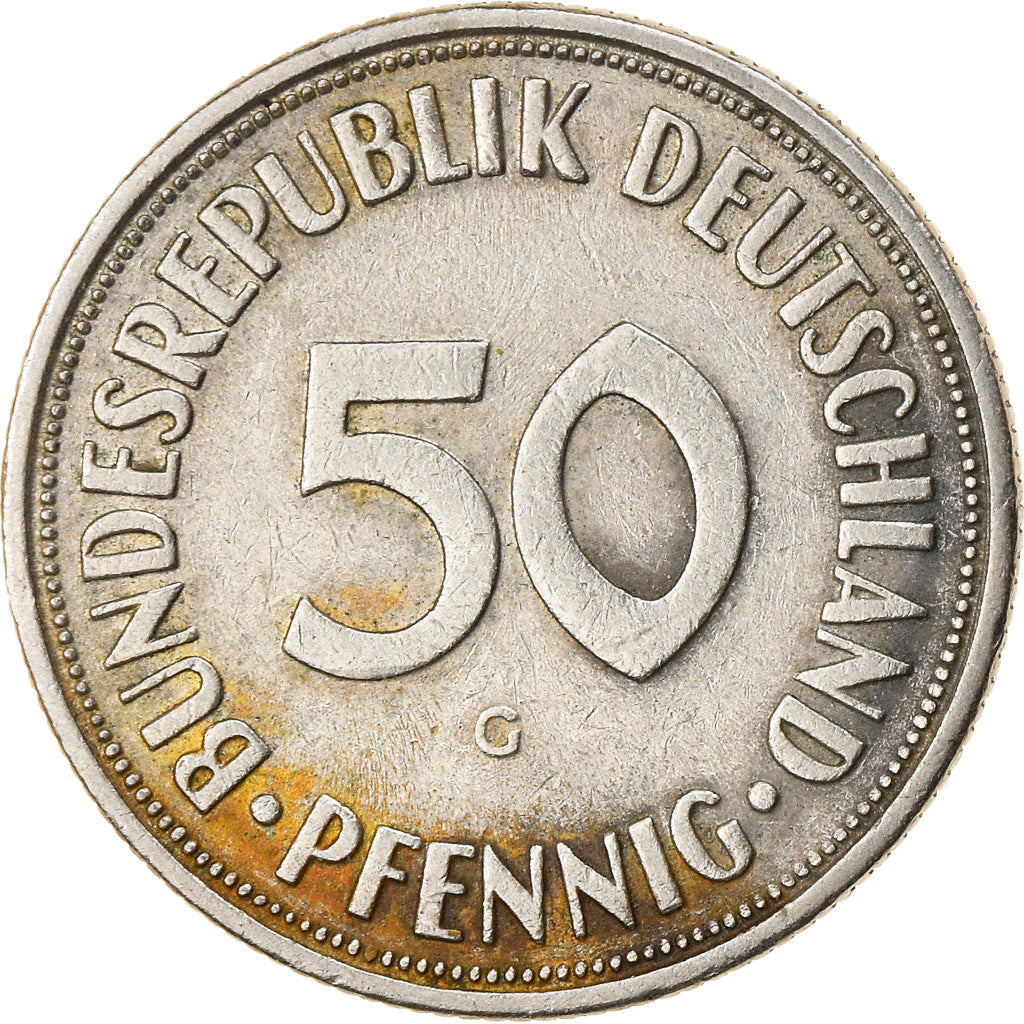 Munten, Federale Duitse Republiek, 50 Pfennig, 1968, Karlsruhe, ZF
