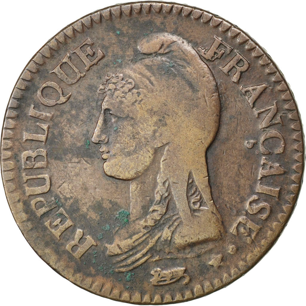 Coin, France, Dupré, Decime, 1799, Paris, EF(40-45), Bronze, KM:644.1