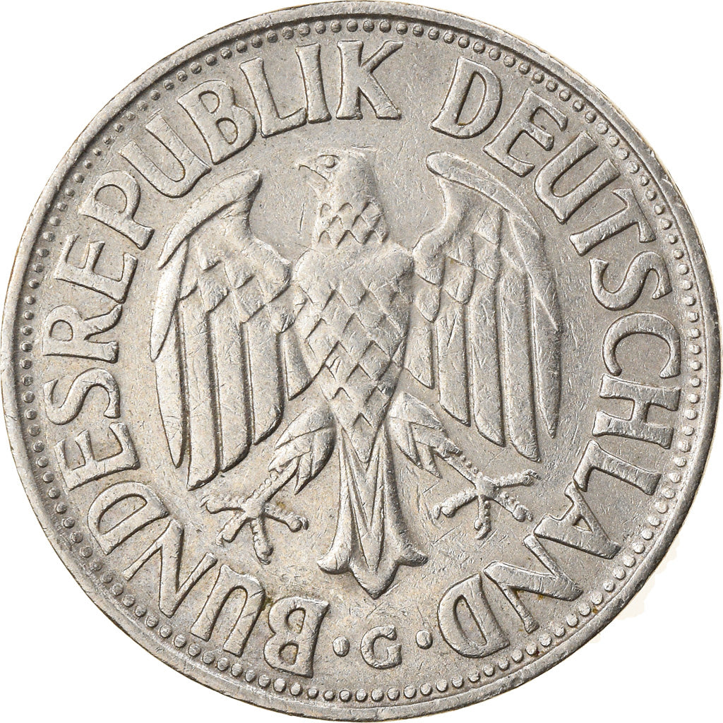 Moneta, GERMANIA - REPUBBLICA FEDERALE, Mark, 1957, Karlsruhe, BB, Rame-nichel