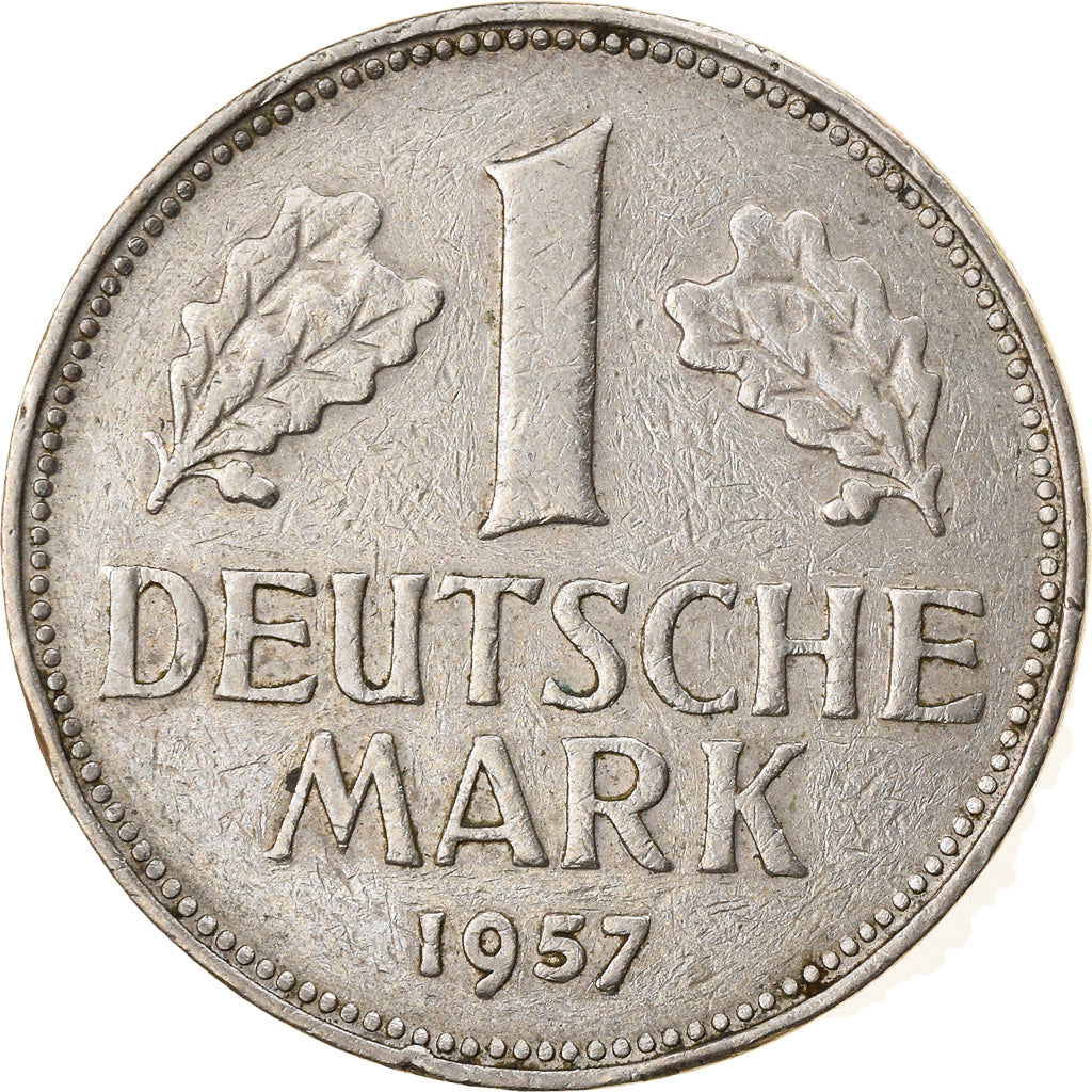 Münze, Bundesrepublik Deutschland, Mark, 1957, Karlsruhe, SS, Copper-nickel
