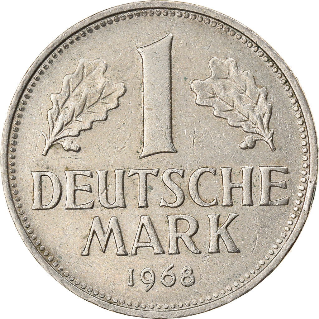 Moneta, GERMANIA - REPUBBLICA FEDERALE, Mark, 1968, Stuttgart, BB, Rame-nichel