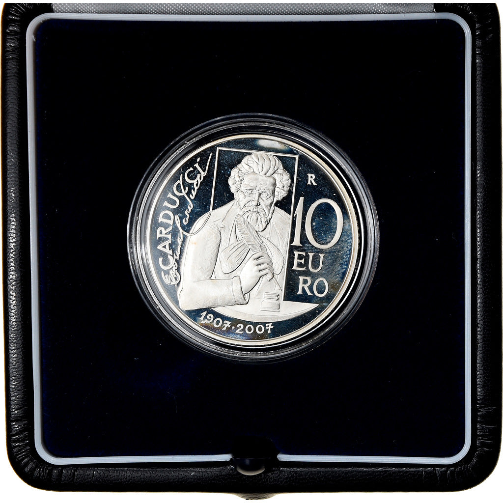 San Marino, 10 Euro, Giosuè Carducci, 2007, Rome, Proof, MS(65-70), Srebro