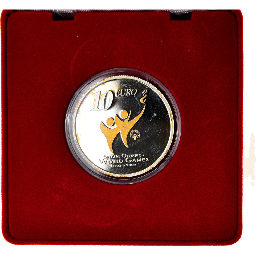 REPÚBLICA DE IRLANDA, 10 Euro, Special Olympics, 2003, Sandyford, FDC, Plata