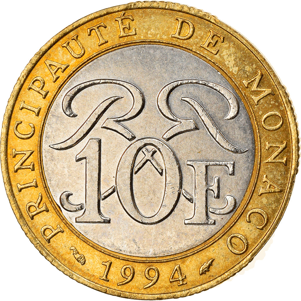 Moneta, Monaco, Rainier III, 10 Francs, 1994, SPL-, Bi-metallico, KM:163