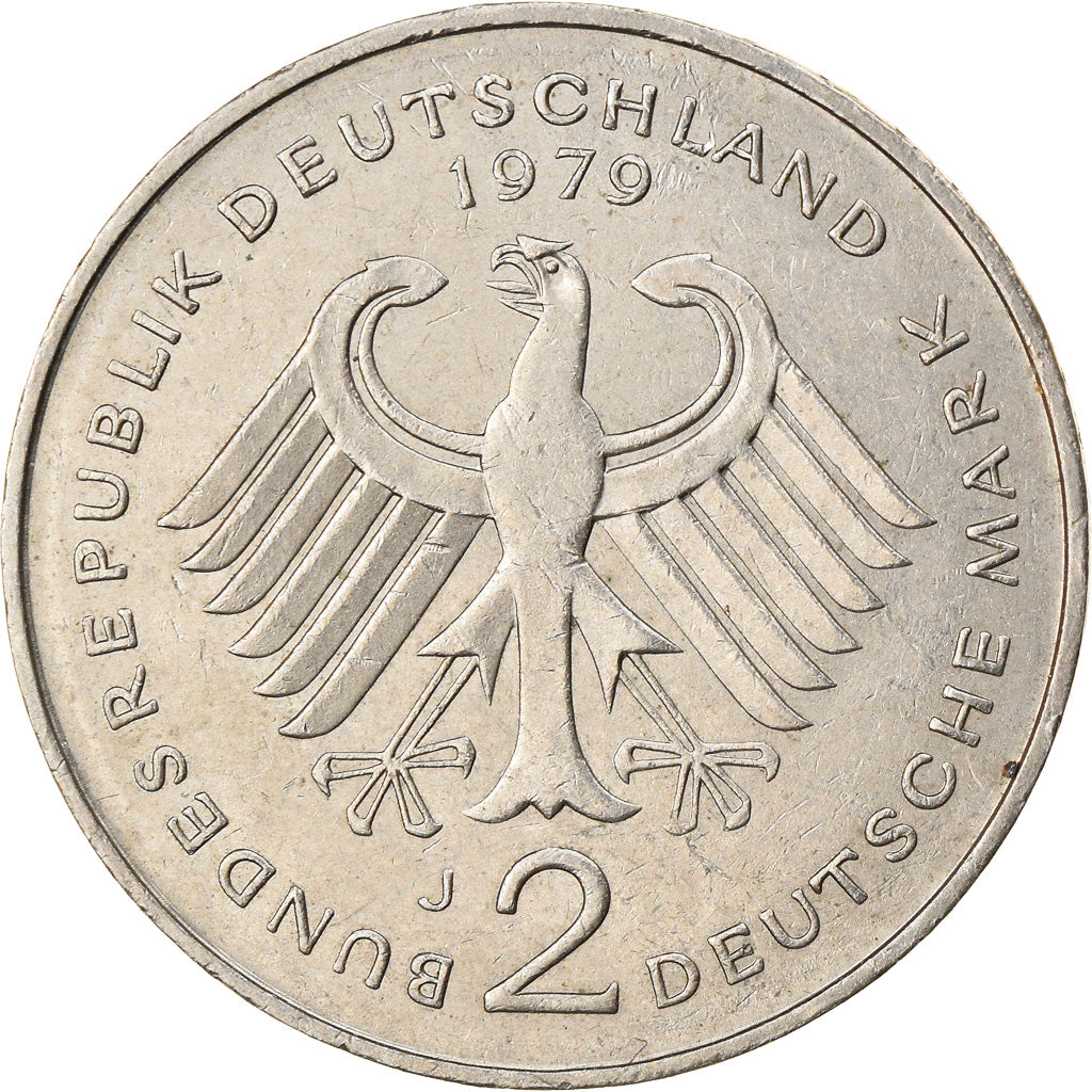 Coin, GERMANY - FEDERAL REPUBLIC, 2 Mark, 1979, Hambourg, EF(40-45)