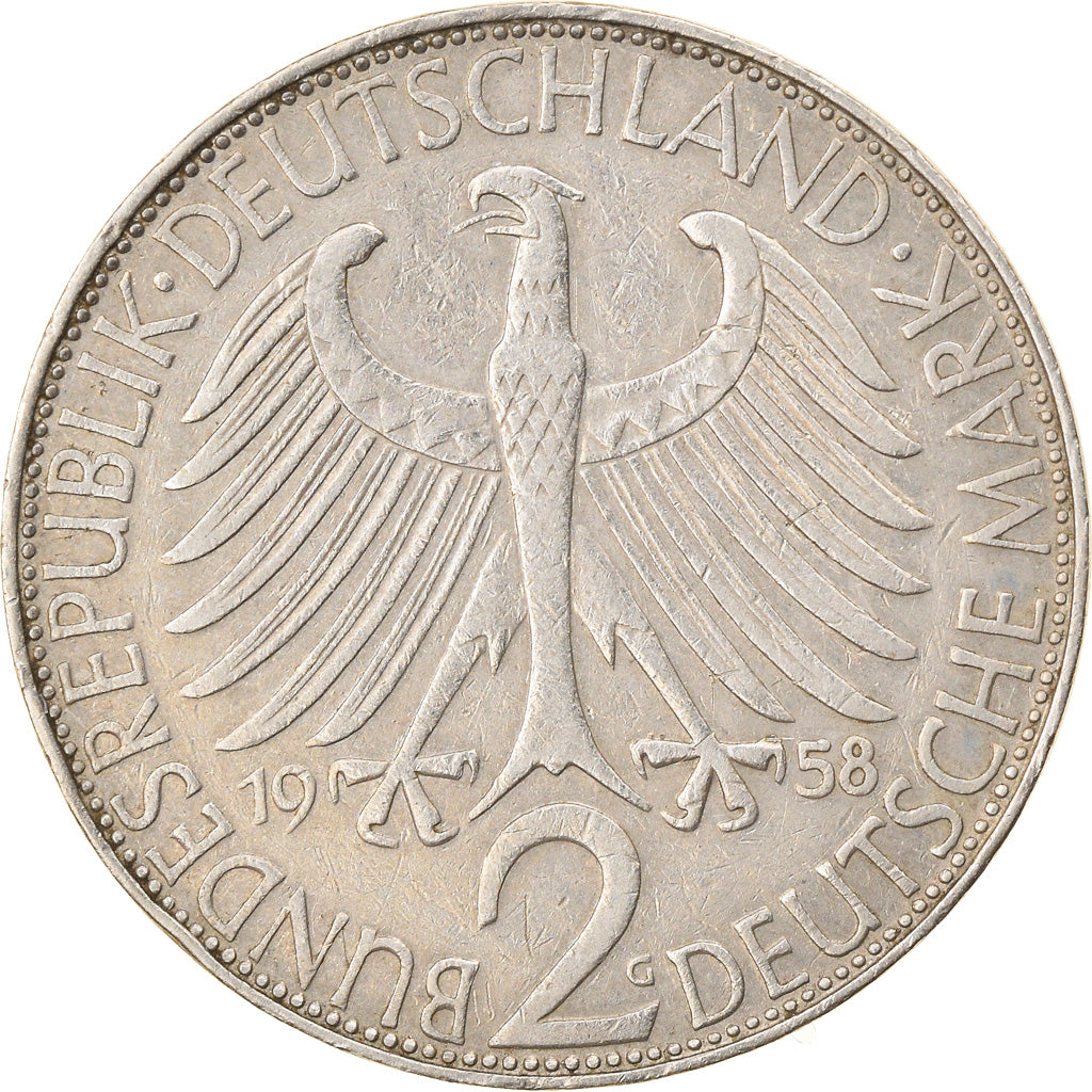 Moneta, GERMANIA - REPUBBLICA FEDERALE, 2 Mark, 1958, Karlsruhe, BB
