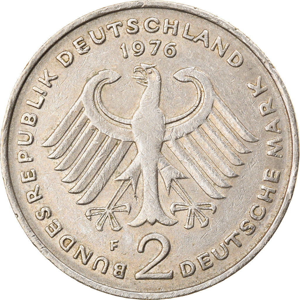 Coin, GERMANY - FEDERAL REPUBLIC, 2 Mark, 1976, Stuttgart, EF(40-45)
