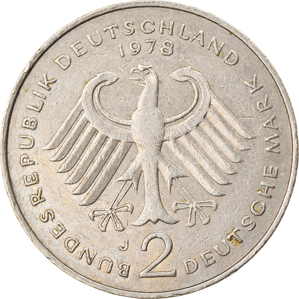 Moneta, GERMANIA - REPUBBLICA FEDERALE, 2 Mark, 1978, Hambourg, BB, Nichel