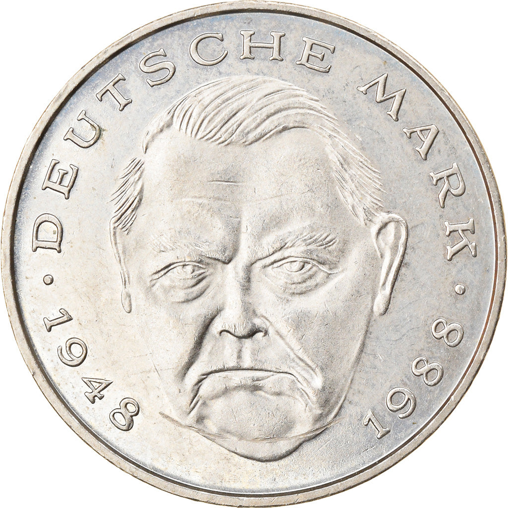 Moneta, Niemcy - RFN, 2 Mark, 1989, Munich, AU(55-58), Miedź-Nikiel niklowany