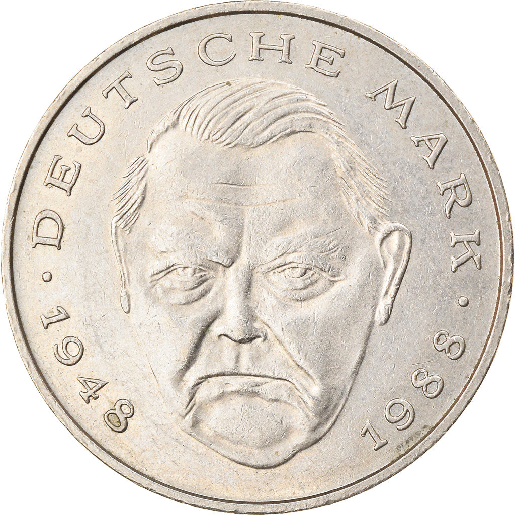 Moneta, GERMANIA - REPUBBLICA FEDERALE, 2 Mark, 1990, Stuttgart, SPL-, Nichel