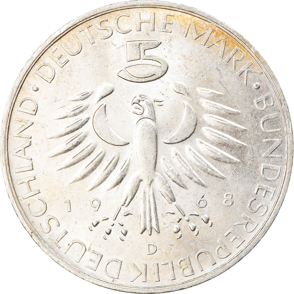 Monnaie, République fédérale allemande, 5 Mark, 1968, Munich, Germany, SUP