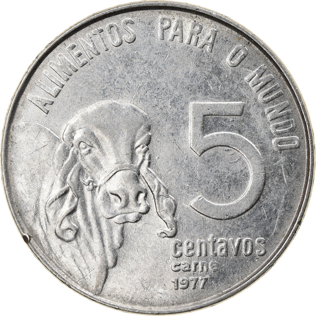 Munten, Brazilië, 5 Centavos, 1977, ZF, Stainless Steel, KM:587.1